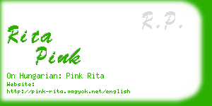 rita pink business card